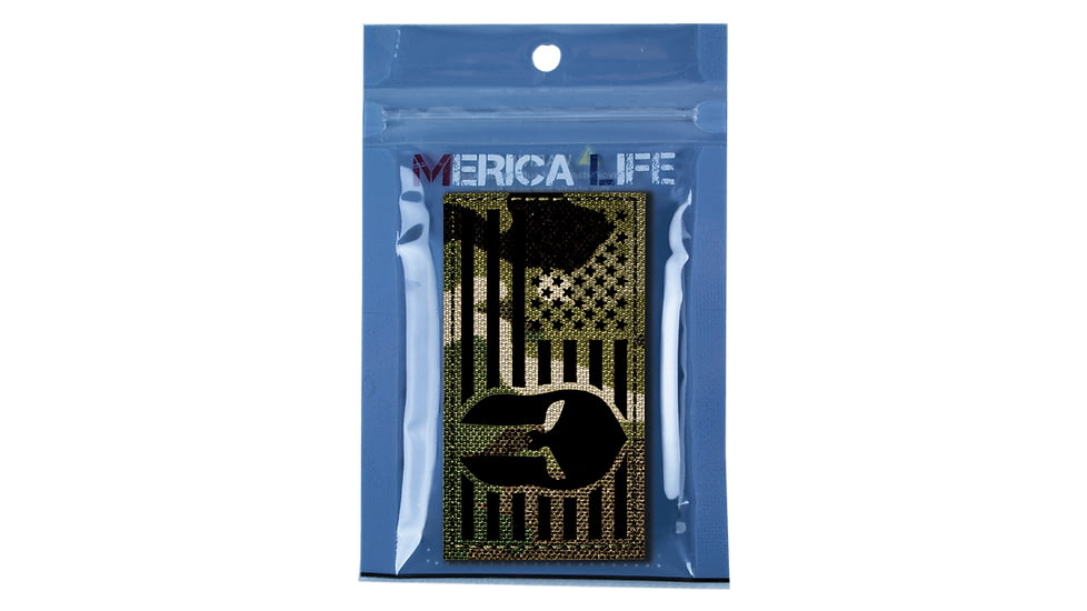Merica Life Reflective Fabric US Flag w/ Spartan Molon Labe Patch, 3 x 2in, REF-MC-FLAGSPAR