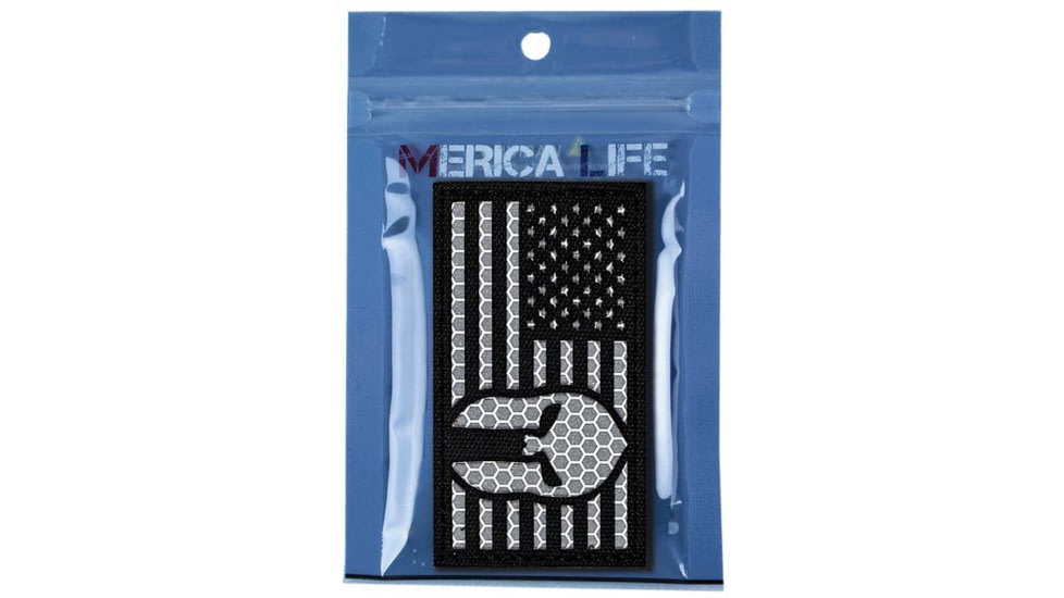 Merica Life Reflective Fabric US Flag w/ Molon Labe Spartan Patch, 3 x 2in, REF-USFLAG-SPARTAN