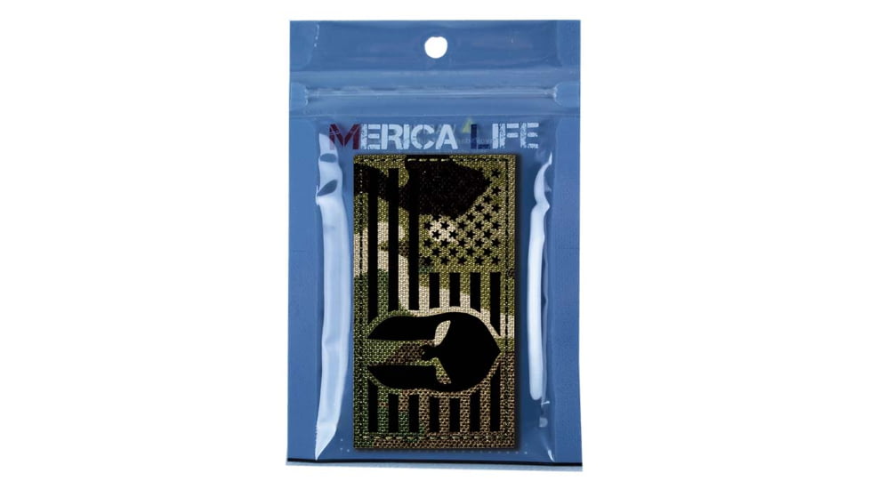 Merica Life Reflective Fabric US Flag w/ Spartan Molon Labe Patch, 3 x 2in, REF-MC-FLAGSPAR