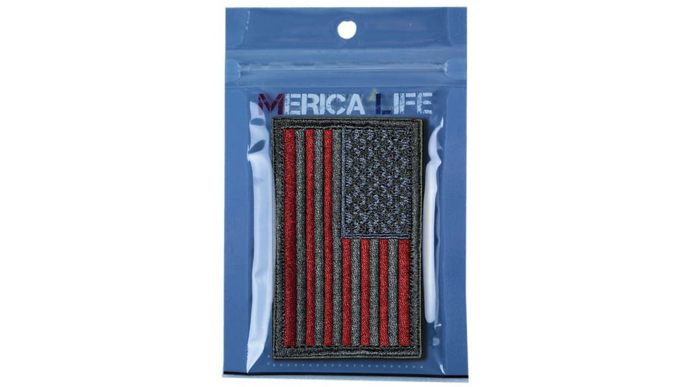 Merica Life Silver US Flag Forward Patch, 3 x 2, SILVER-USFLAG FORW