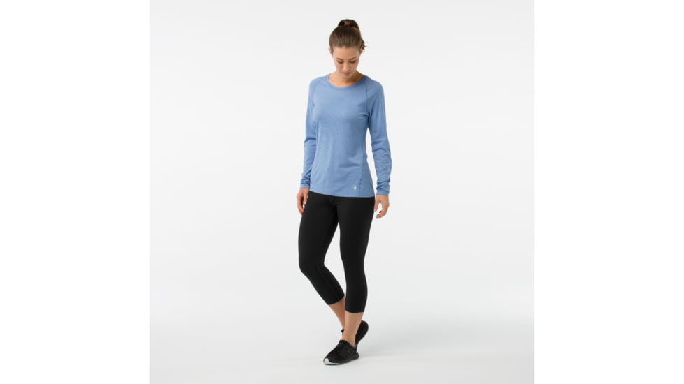 Smartwool Merino 150 Baselayer Pattern Long Sleeve-Women's, Blue Steel, Extra Small, SW015256474-XS