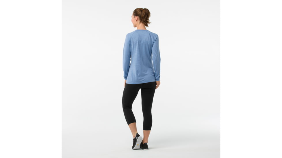 Smartwool Merino 150 Baselayer Pattern Long Sleeve-Women's, Blue Steel, Extra Small, SW015256474-XS