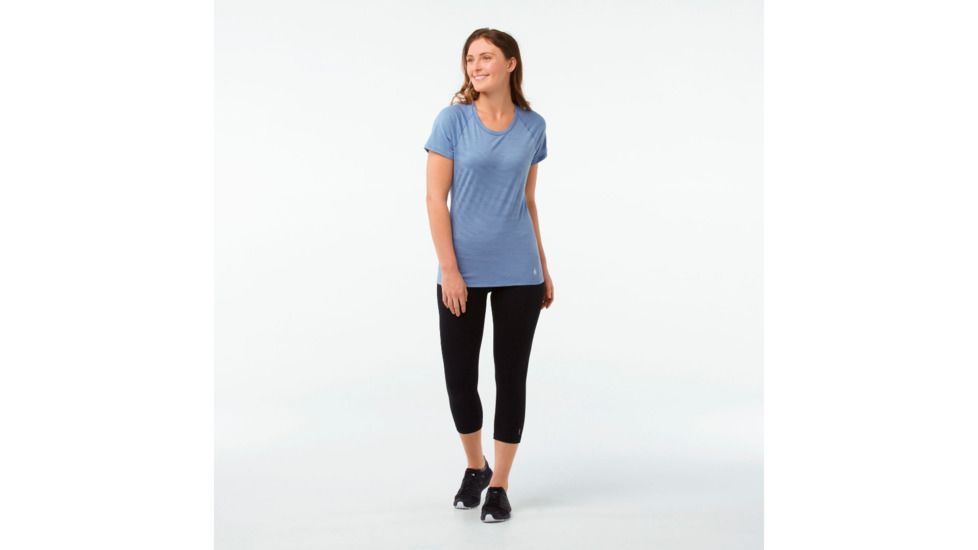 Smartwool Merino 150 Baselayer Pattern Short Sleeve-Women's, Blue Steel, Extra Large, SW015254474-XL