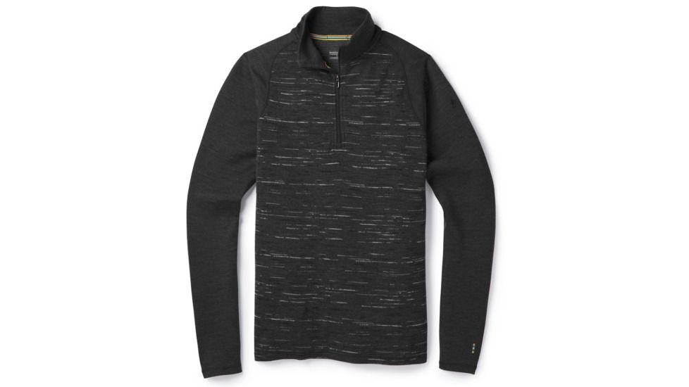 Smartwool Merino 250 Baselayer Pattern 1/4 Zip-Men's, Charcoal-Black, Small, SW0NP616698-S