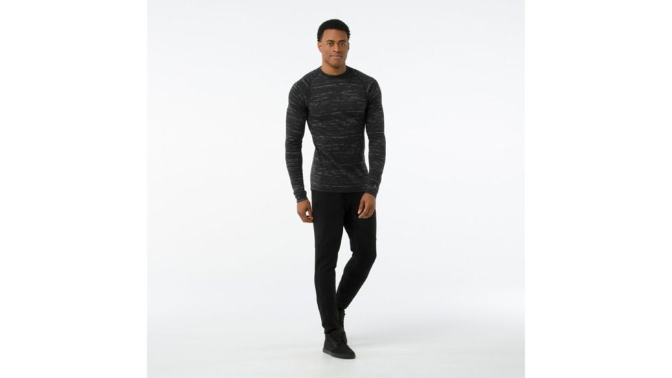Smartwool Merino 250 Baselayer Pattern Crew-Men's, Charcoal-Black, Small, SW0NP601698-S