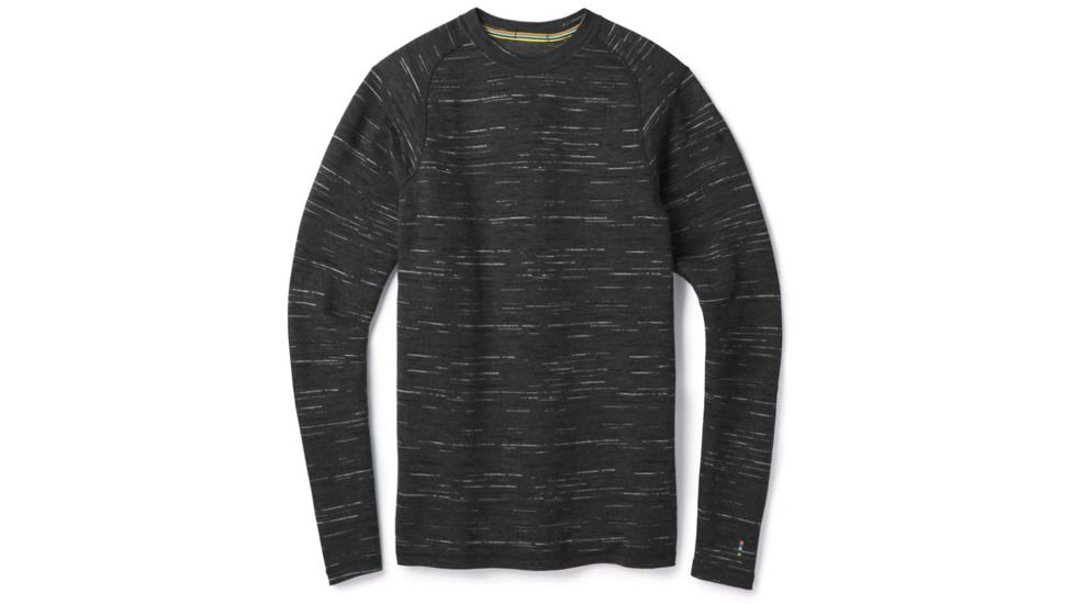 Smartwool Merino 250 Baselayer Pattern Crew-Men's, Charcoal-Black, Small, SW0NP601698-S