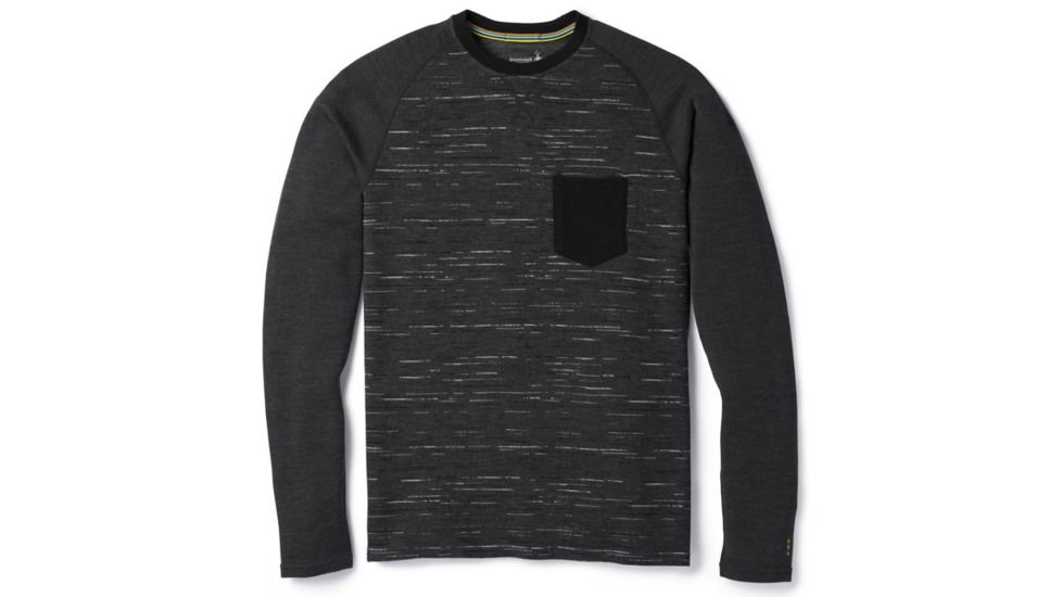 Smartwool Merino 250 Pocket Crew-Men's, Charcoal-Black, Extra Large, SW016084698-XXL