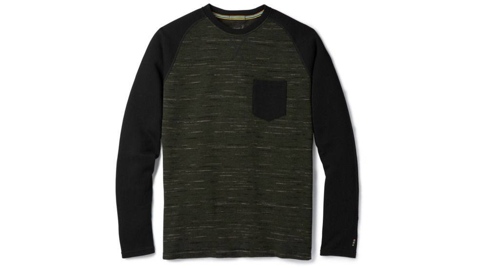 Smartwool Merino 250 Pocket Crew-Men's, Olive-Black, Small, SW016084A74-S