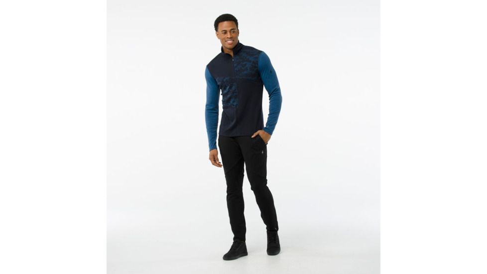 Smartwool Merino 250 Pullover-Men's, Deep Navy-Bright Cobalt, Small, SW016085A40-S