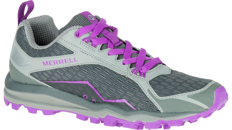 All Out Crush Trail Running Shoe - Womens-Grey/Purple-Medium-11