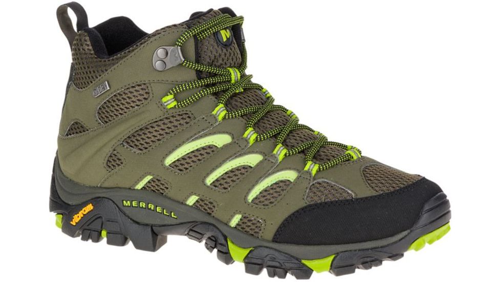 Merrell Moab Mid Waterproof Hiking Shoe - Men's-Dusty Olive/Black-Medium-9