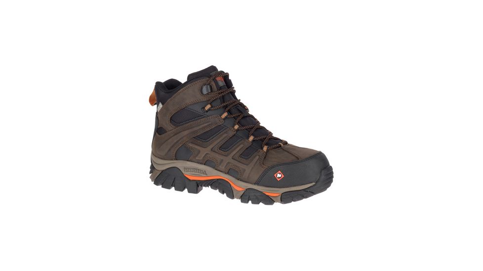Merrell Work Moab 2 Mid Peak Waterproof Shoe - Mens, Espresso, 7 J17731-7