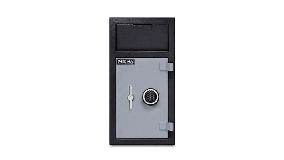 Mesa Safes Depository Safe,1.4 cu ft,16.125x13.75x11in,Combination Lock,Two Tone Black/Grey MFL2714C