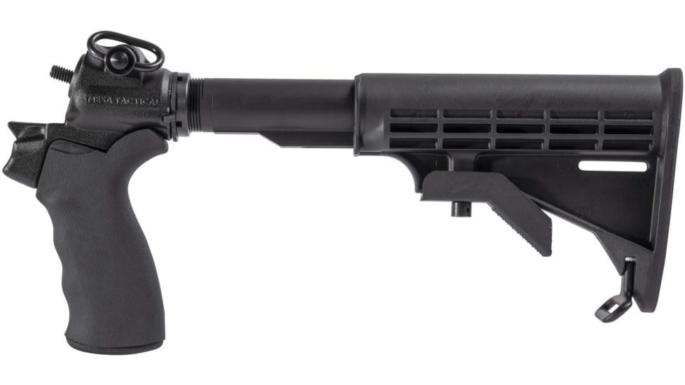 Mesa Tactical Mossberg Model 500 and Mossberg Model 590 LEO Gen II Tele Collapsible Shotgun Stock Kit, 12/20 Gauge, Black, 92640