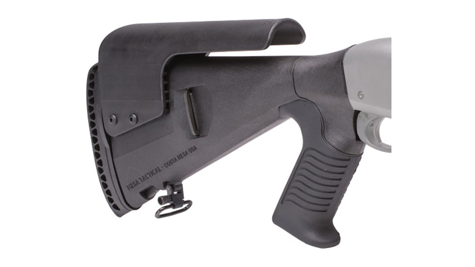 Mesa Tactical Remington Model 1100 and Remington Model 11-87 Urbino Shotgun Stock, Riser, Standard Butt, 12 Gauge, Black, 90186
