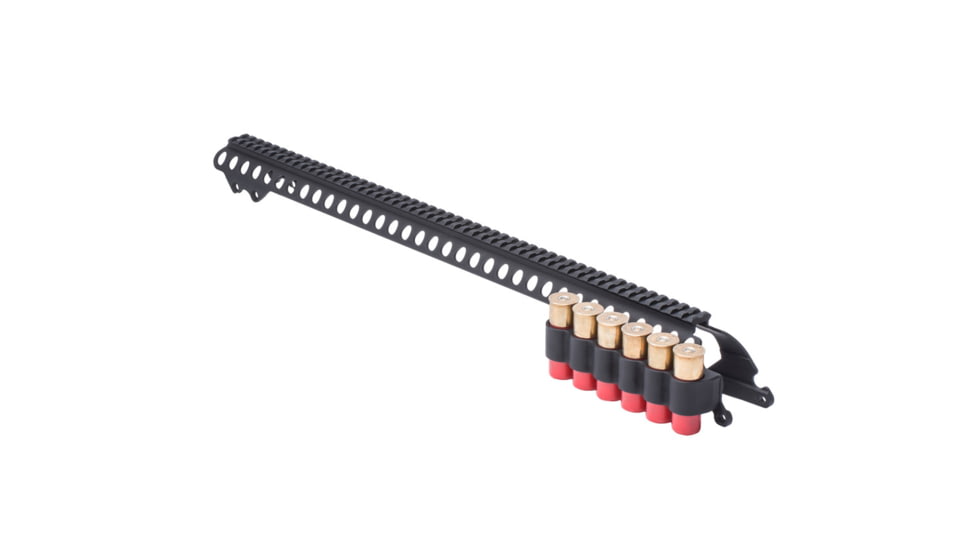 Mesa Tactical SureShell Aluminum Carrier and Saddle Rail for Rem 870/1100/11-87, 6-Shell, 12-GA, 20 in, no clamp, Black, 91980
