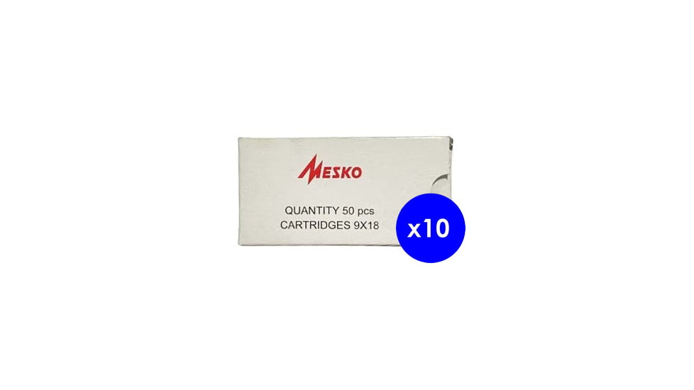 Mesko 9x18mm Makarov Centerfire Pistol Ammo, 500 Rounds