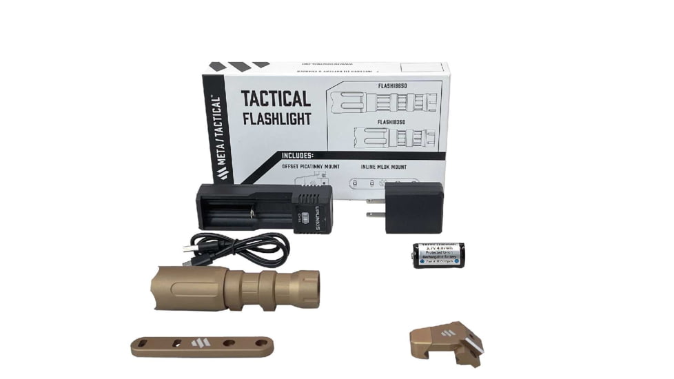 Meta Tactical Flashlight Kit w/ 18350 Battery Body, Tan, MTA-FLASH18350-TN-KIT