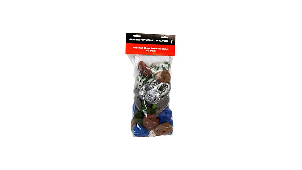 Metolius Greatest Chips Screw On Holds, 40 Pack, Assorted, CHIP040