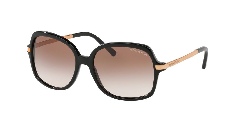 Michael Kors Adrianna II MK2024 Single Vision Prescription Sunglasses, 57mm, Black, MK2024-300513-57-SV