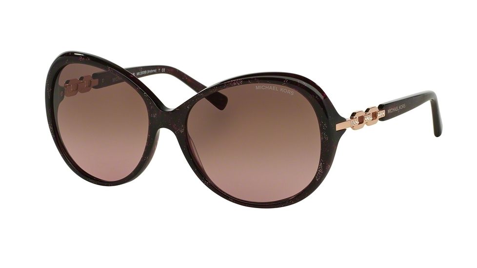 Michael Kors ANDORRA F MK2008BF Single Vision Prescription Sunglasses MK2008BF-304014-58 - Lens Diameter 58 mm, Frame Color Pink Sparkle