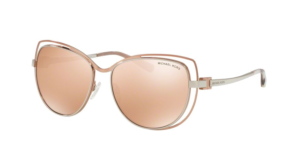 Michael Kors AUDRINA I MK1013 Single Vision Prescription Sunglasses MK1013-1121R1-58 - Lens Diameter 58 mm, Frame Color Silver/rose Gold