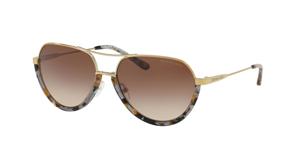 Michael Kors AUSTIN MK1031 Prescription Sunglasses, 58mm, Black/shiny Pale Gold-tone, MK1031-102413-58-SV