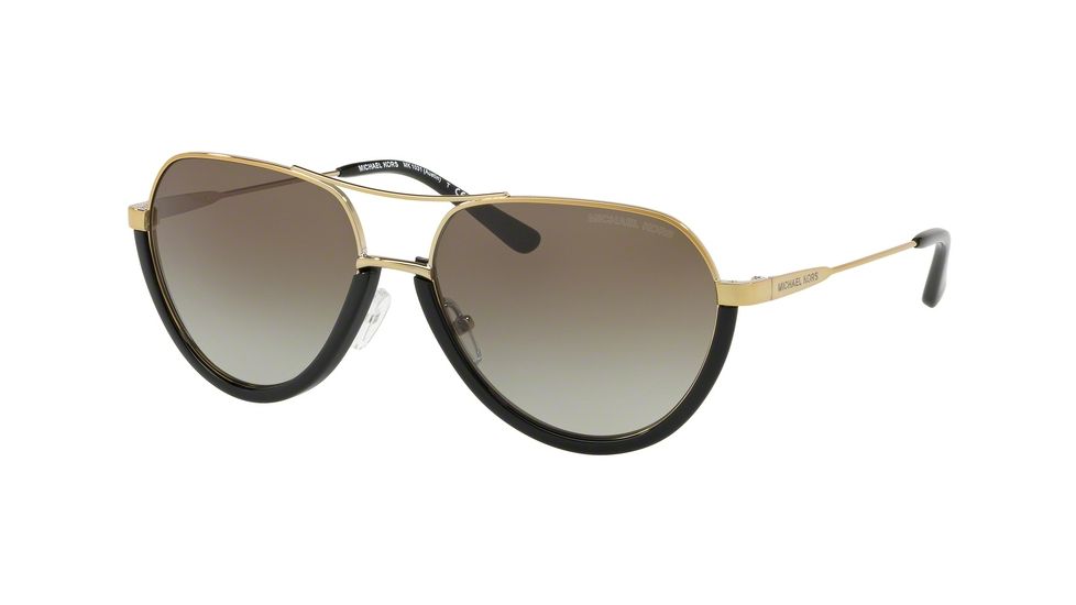 Michael Kors AUSTIN MK1031 Prescription Sunglasses MK1031-10248E-58 - Lens Diameter 58 mm, Frame Color Black/shiny Pale Gold-tone