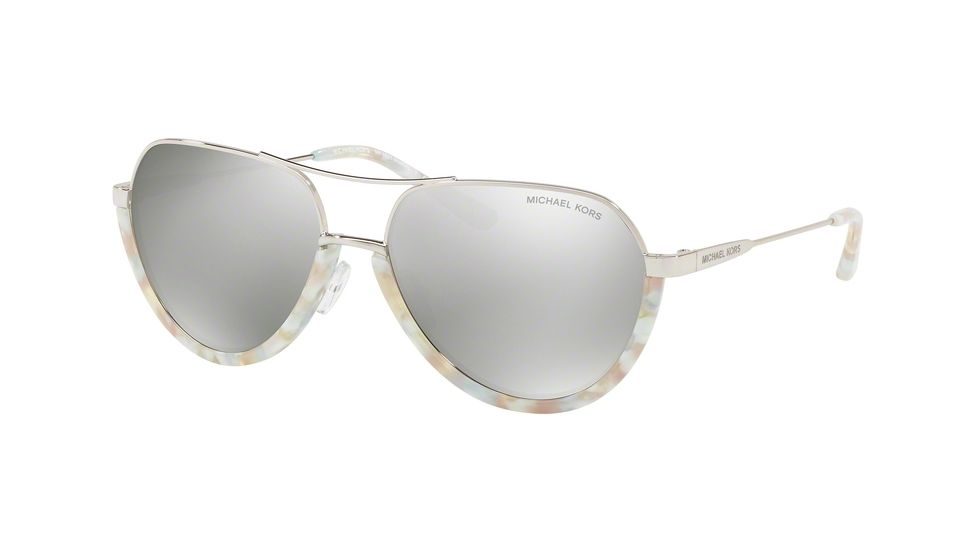 Michael Kors AUSTIN MK1031 Prescription Sunglasses, 58mm, Pastel Green Mosaic/shiny Silv, MK1031-10266G-58-SV