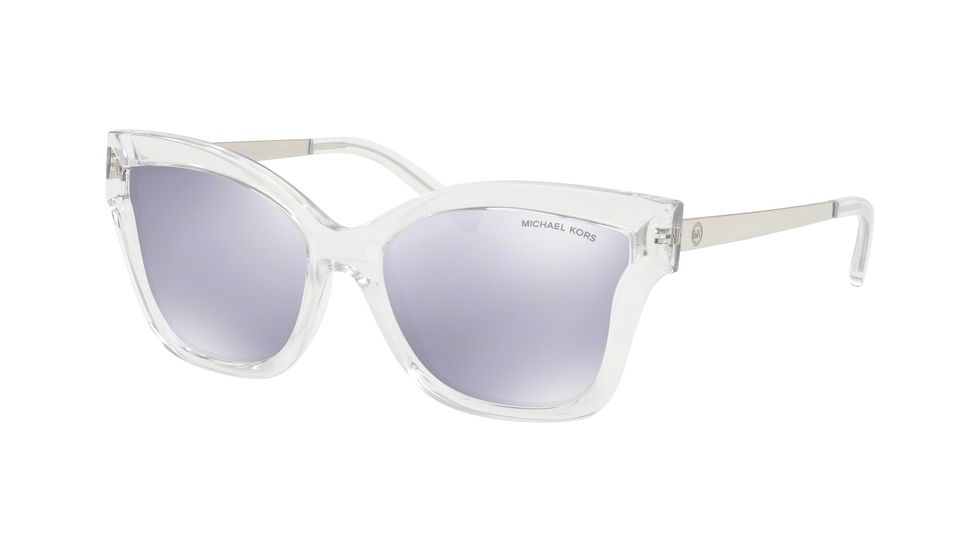 Michael Kors BARBADOS MK2072 Sunglasses 30502S-56 - Crystal Clear Injected Frame, Lavendar Mirror Lenses