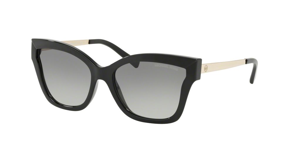 Michael Kors BARBADOS MK2072 Sunglasses 333211-56 - Black Injected Frame, Grey Gradient Lenses