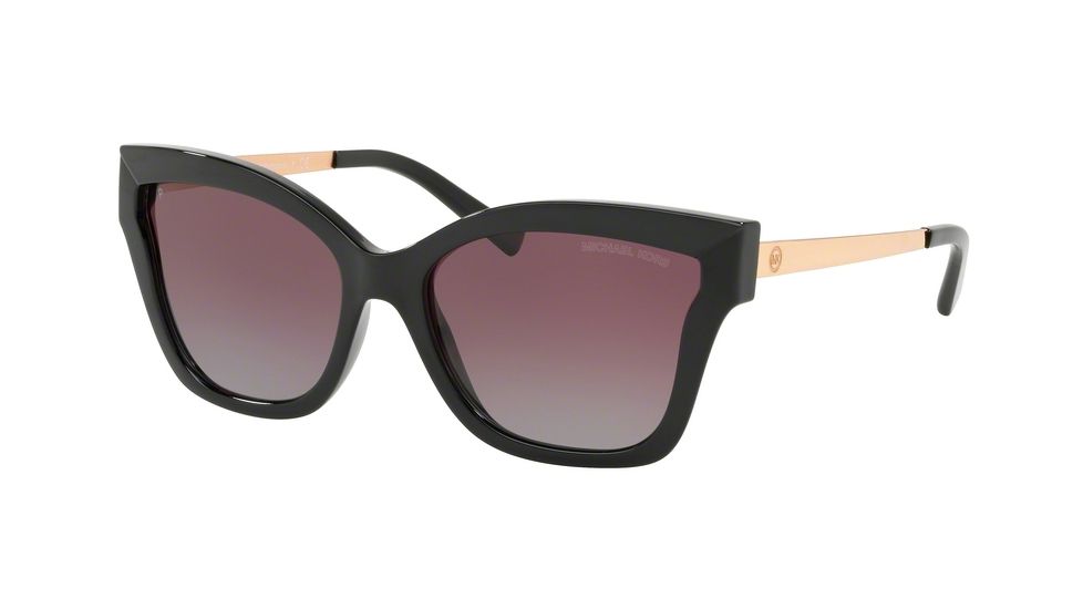 Michael Kors BARBADOS MK2072 Sunglasses 333262-56 - Black Injected Frame, Grey Purple Gradient Polar Lenses