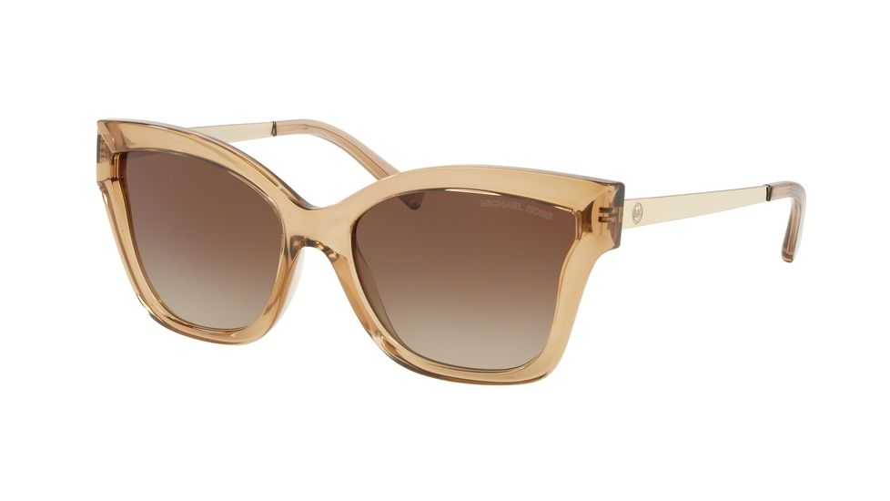 Michael Kors BARBADOS MK2072 Sunglasses 335513-56 - Light Brown Crystal Injected Frame, Smoke Gradient Lenses