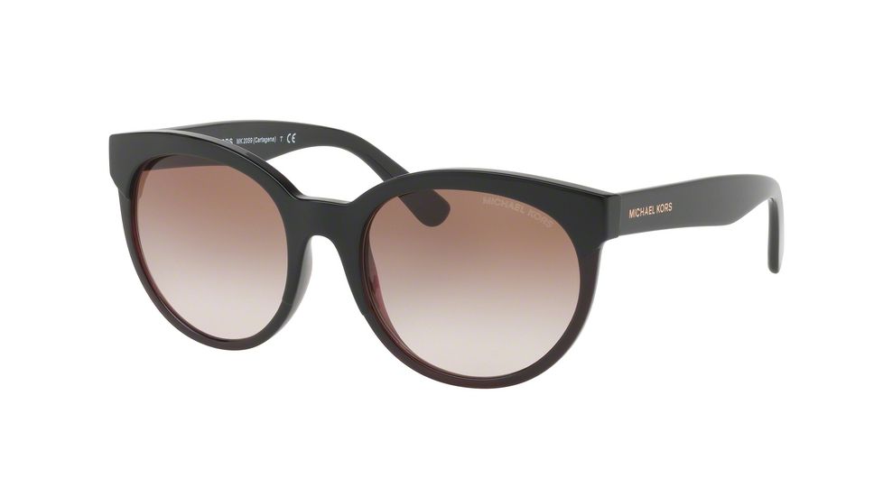 Michael Kors CARTAGENA MK2059 Progressive Prescription Sunglasses MK2059-331513-54 - Lens Diameter 54 mm, Frame Color Black/milky Merlot