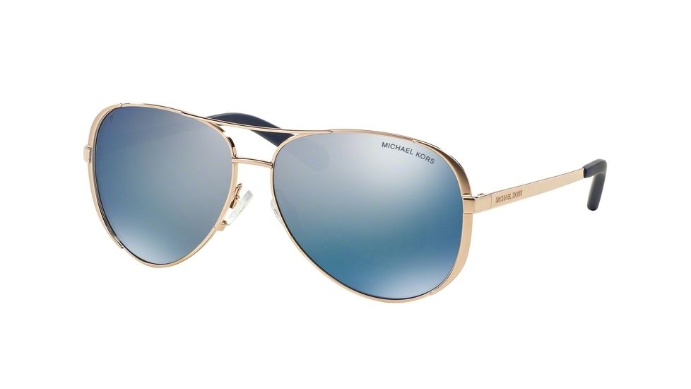 Michael Kors CHELSEA MK5004 Sunglasses 100322-59 - Rose Gold Frame, Purple Mirror Polarized Lenses