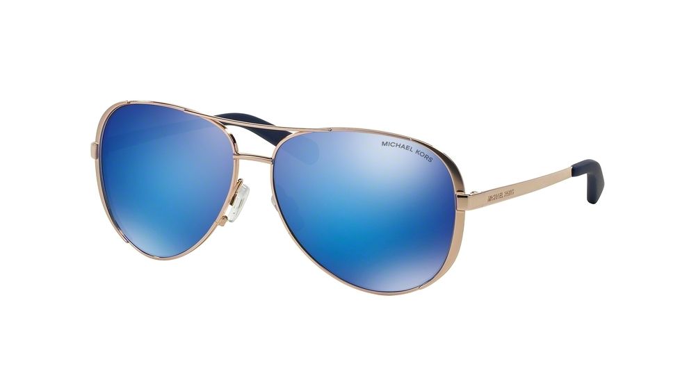 Michael Kors CHELSEA MK5004 Sunglasses 100325-59 - Rose Gold Frame, Blue Mirror Lenses