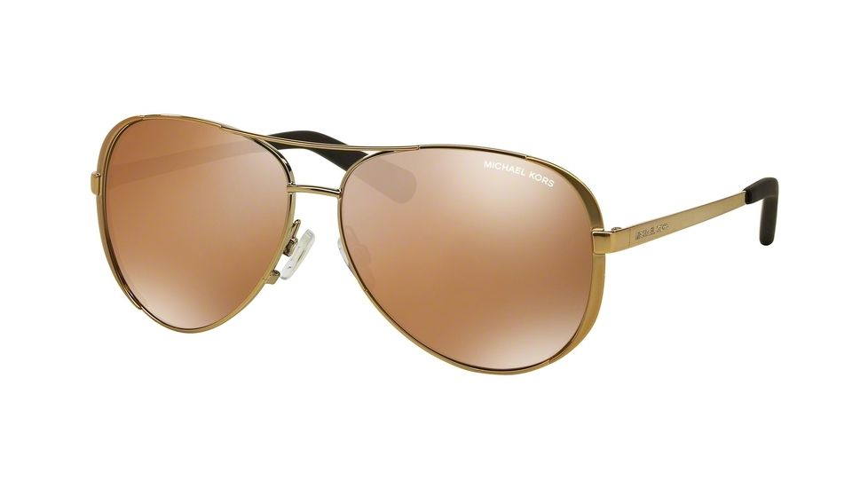Michael Kors CHELSEA MK5004 Sunglasses 10042T-59 - Gold Frame, Gold Mirror Polarized Lenses