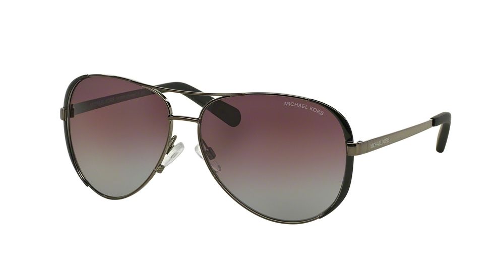 Michael Kors CHELSEA MK5004 Sunglasses 101362-59 - Gunmetal / Black Frame, Purple Grey Polarized Lenses