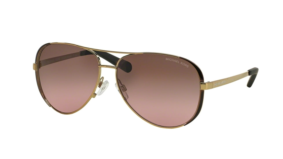 Michael Kors CHELSEA MK5004 Sunglasses 101414-59 - Gold/Dark Chocolate Brown Frame, Brown Rose Gradient Lenses