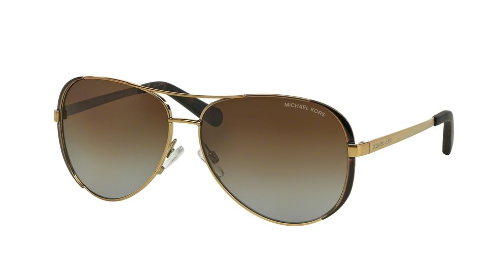Michael Kors CHELSEA MK5004 Sunglasses 1014T5-59 - Gold/Dark Chocolate Brown Frame, Brown Gradient Polarized Lenses