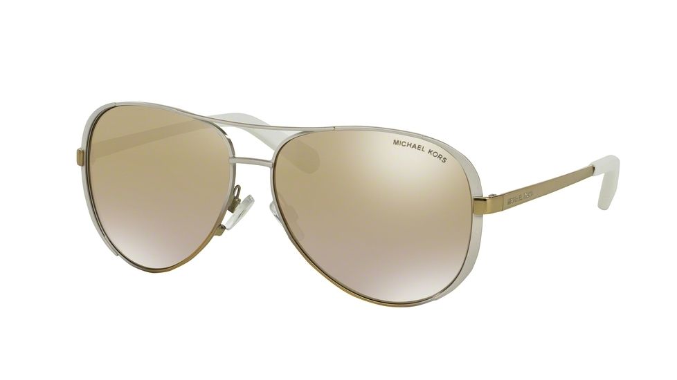 Michael Kors CHELSEA MK5004 Sunglasses 10166E-59 - White/gold Fade Frame, Gold Gradient Mirror Lenses