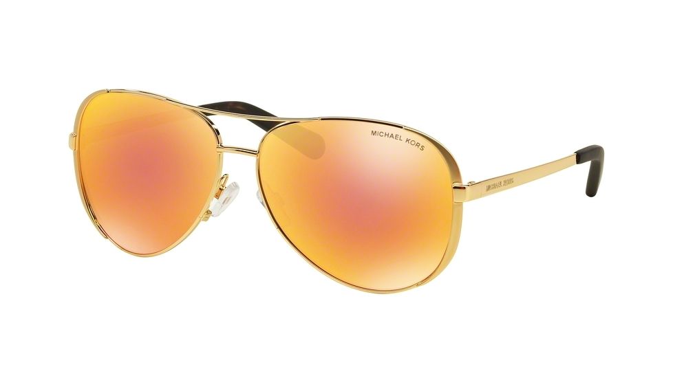 Michael Kors CHELSEA MK5004 Sunglasses 1024F6-59 - Gold Frame, Pink Orange Mirror Lenses