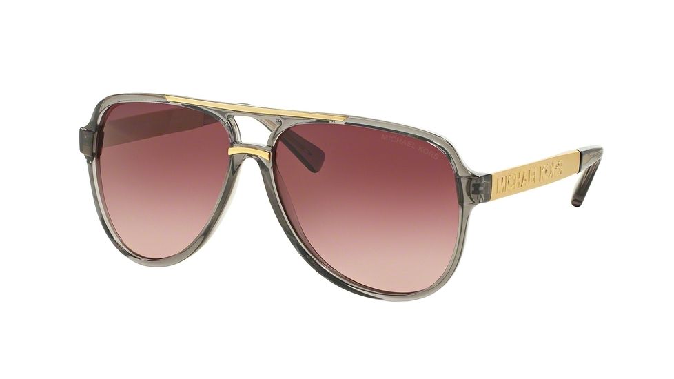 Michael Kors CLEMENTINE II MK6025 Sunglasses 30918H-60 - Grey Transparent/gold Frame, Burgundy Gradient Lenses