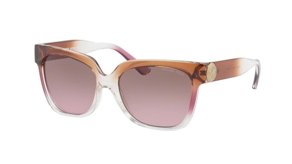 Michael Kors ENA MK2054 Single Vision Prescription Sunglasses MK2054-328614-55 - Lens Diameter 55 mm, Frame Color Brown/pink/crystal