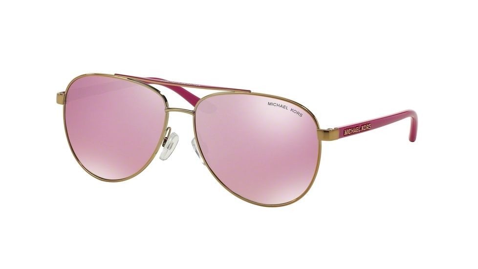 Michael Kors HVAR MK5007 Single Vision Prescription Sunglasses MK5007-10397V-59 - Lens Diameter 59 mm, Frame Color Gold Fuscia