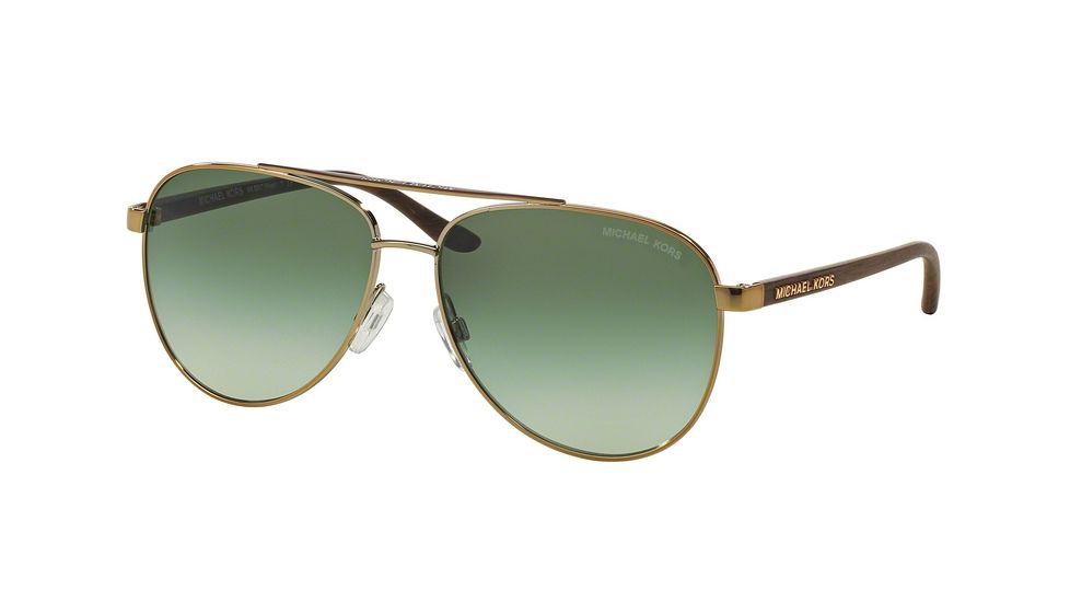 Michael Kors HVAR MK5007 Single Vision Prescription Sunglasses MK5007-10432L-56 - Lens Diameter 56 mm, Frame Color Gold Wood