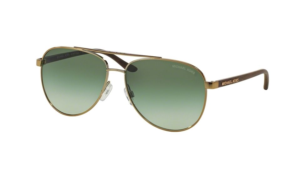 Michael Kors HVAR MK5007 Single Vision Prescription Sunglasses MK5007-10432L-59 - Lens Diameter 59 mm, Frame Color Gold Wood