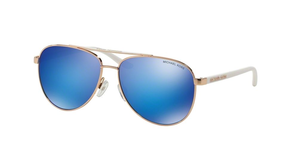 Michael Kors HVAR MK5007 Single Vision Prescription Sunglasses MK5007-104525-59 - Lens Diameter 59 mm, Frame Color Rose Gold White