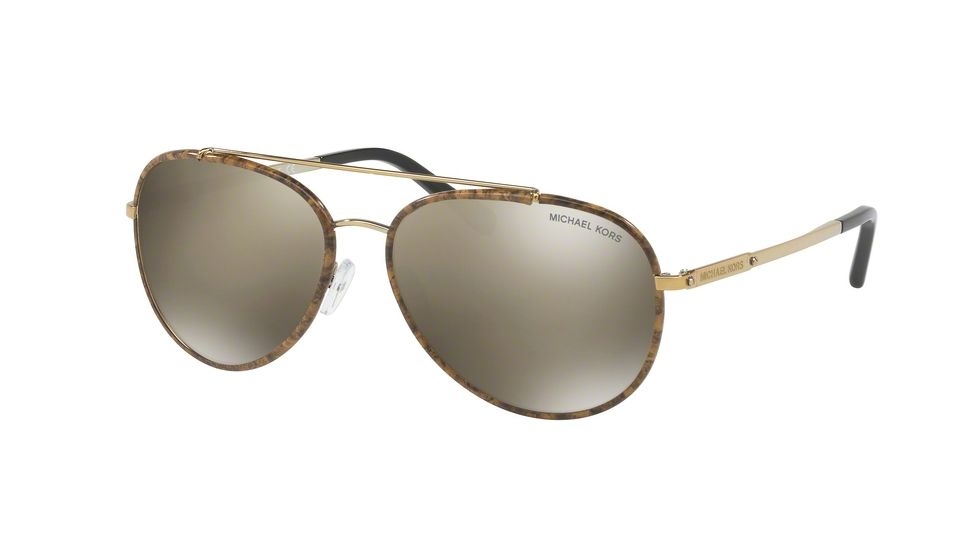 Michael Kors IDA MK1019 Single Vision Prescription Sunglasses MK1019-11645A-59 - Lens Diameter 59 mm, Frame Color Gold Marble/gold-tone