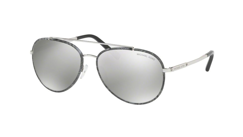 Michael Kors IDA MK1019 Single Vision Prescription Sunglasses MK1019-11666G-59 - Lens Diameter 59 mm, Frame Color Gray Marble/silver-tone